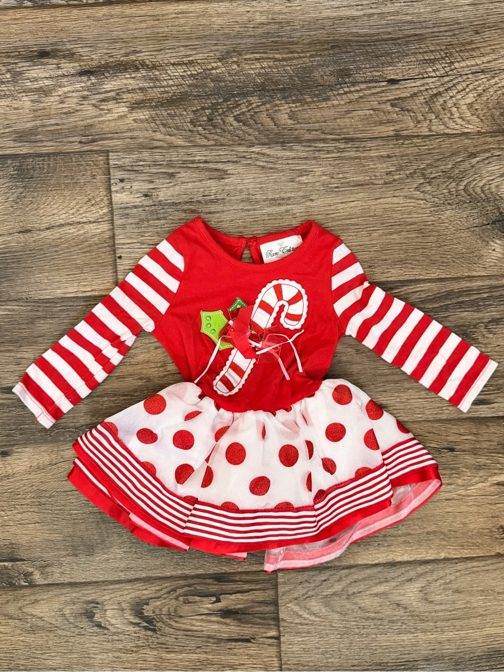 Rare Editions Red Candy Cane Holiday Dress